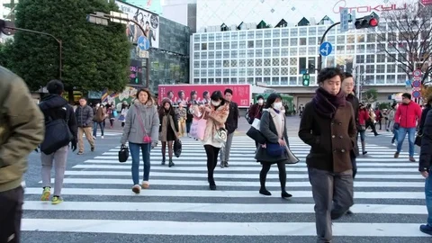PEDESTRIAN IN SHIBUYA Stock Footage 84290805