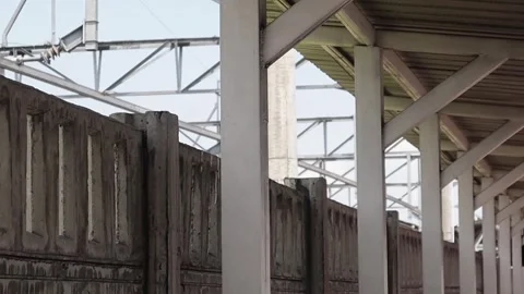 Pedestrian sidewalk corridor in the station area Stock Footage 289602648