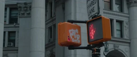 Pedestrian Stop Sign - Red Light, Widescreen Vidéo 153679205