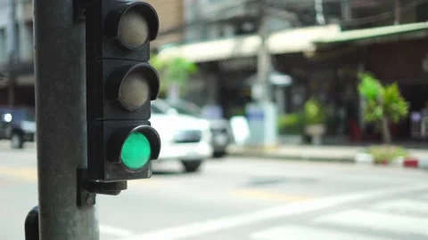 Pedestrian stoplight efficiently regulates pedestrian movement at crosswalks, Stock Footage 256738259