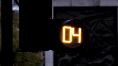 Pedestrian Traffic Light Countdown Stock Footage 120298005