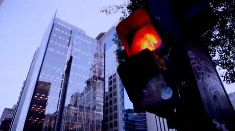 Pedestrian traffic light Stock Footage 49720225