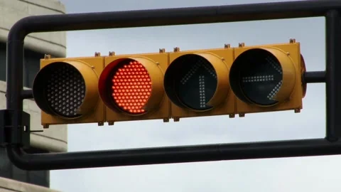 Pedestrian traffic light at a USA intersection ensures safe crossing for Stock Footage 256738607