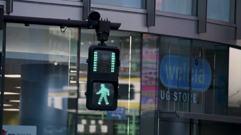 Pedestrian Traffic Lights Change From Red To Green In Japan Video stock 239753248