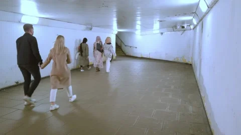 Pedestrian tunnel Video stock 163629537