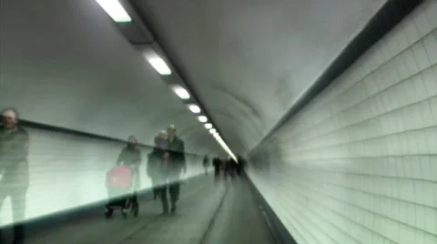 Pedestrian tunnel timelapse Stock Footage 640978