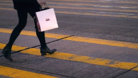 Pedestrian walking slow motion Stock Footage 86728718