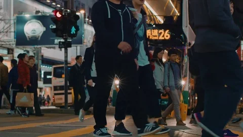 Pedestrian Walking Through The Streets Video stock 77585974