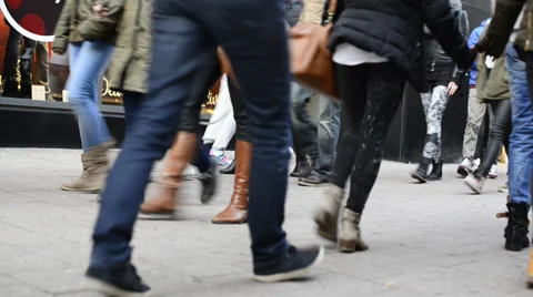 Pedestrian zone in the center of Hamburg Stock Footage 35110448