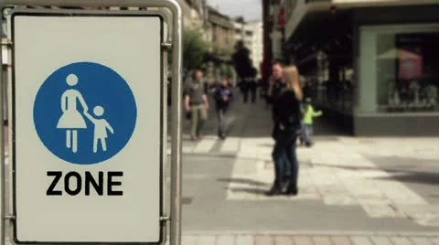 Pedestrian zone in the city Stock Footage 24572957