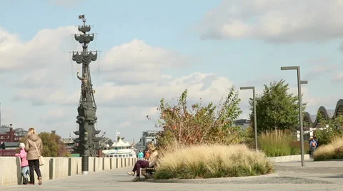 Pedestrian zone in Moscow Stock Footage 45159270