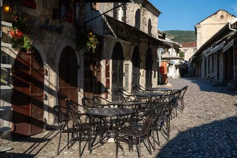 Pedestrian Zone in Mostar Stock Photos