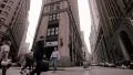 Pedestrians and street traffic in Financial District New York City 4k or 4k+ Resolution