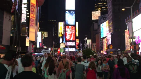 Pedestrians at Broadway NY Stock Footage 32240533