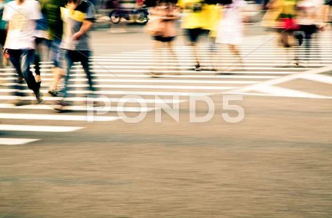 Pedestrians in city street Stock Photos