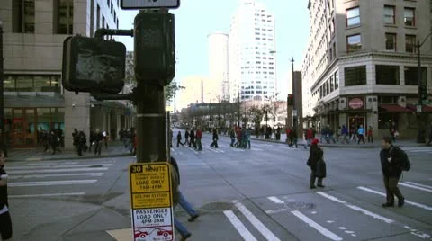 Pedestrians crossing Stock Footage 10717822