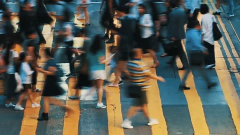 Pedestrians Crossing intersection. Rush Hour Time. unrecognizable people Video stock 101231515