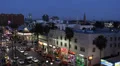Pedestrians Crossing People Walking Sidewalk Walk Fame Hollywood LA Night Late HD Footage