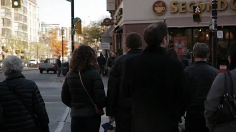 Pedestrians at the crosswalk Stock Footage 34028201