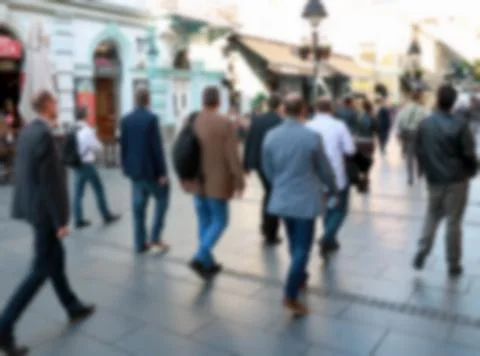 Pedestrians in modern city street,blur Stock Photos