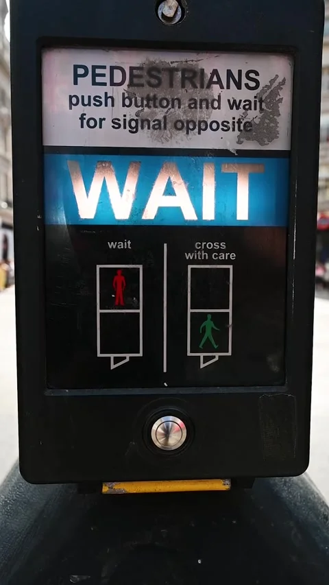 Pedestrians, Please Wait, Oxford Circus, London, United Kingdom Stock Footage 312656570
