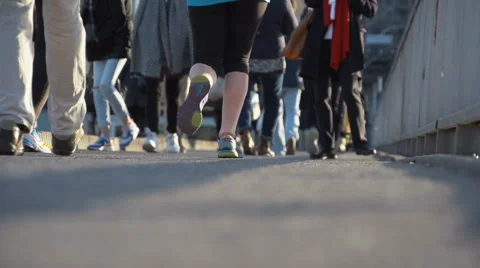 Pedestrians in slow motion Stock-Footage 48243861