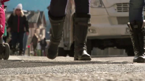 Pedestrians in slow motion Stock Footage 49041543