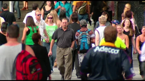 Pedestrians Walking in City Street, Australia (2008) Stock Footage 156076240
