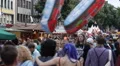 Pedestrians Walking Cologne Busy City Street Gay Pride Parade Diversity Festival HD Footage