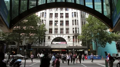Pedestrians Walking in Melbourne Stock Footage 7754786