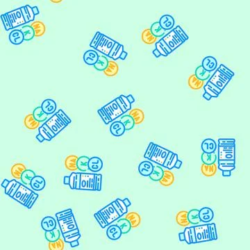 Pedialyte electrolyte drink diarrhea vector seamless pattern Illustrazione stock