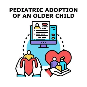Pediatric adoption process giving love and family Stock Illustration