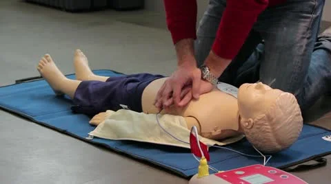 PEDIATRIC BASIC LIFE SUPPORT AND DEFIBRILLATION-006 Stock Footage 20501836