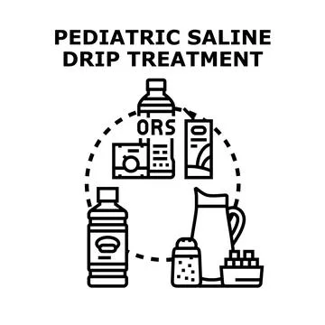 Pediatric dehydration treatment using oral rehydration therapy Stock Illustration