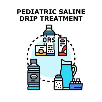 Pediatric dehydration treatment using oral rehydration therapy Stock Illustration