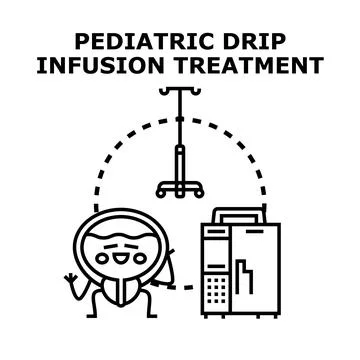 Pediatric drip infusion treatment for bladder health Stock Illustration