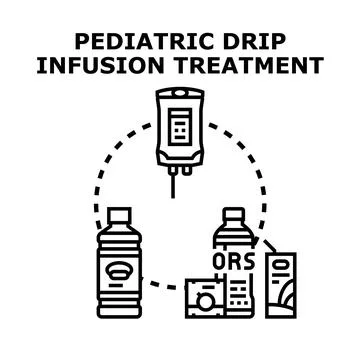 Pediatric drip infusion treatment vector concept Stock Illustration