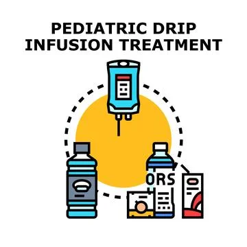 Pediatric drip infusion treatment vector concept Stock Illustration