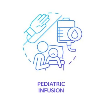Pediatric infusion blue gradient concept icon Stock Illustration