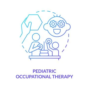 Pediatric occupational therapy blue gradient concept icon Stock Illustration