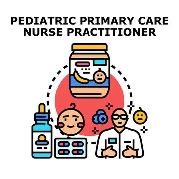Pediatric primary care nurse practitioner concept illustration Stock Illustration
