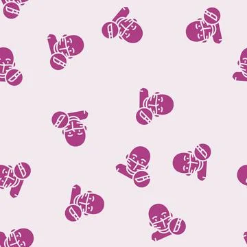 Pediatric surgery glyph seamless pattern Stock Illustration