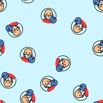 Pediatric surgery vector seamless pattern Stock Illustration