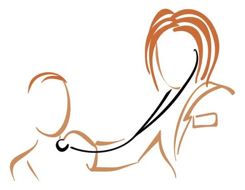 Pediatrician with stethoscope Stock Illustration