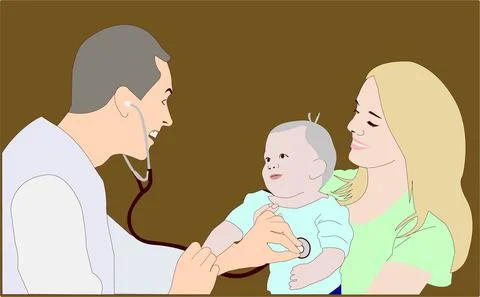 Pediatrician Vector Illustration 1 Stock Illustration