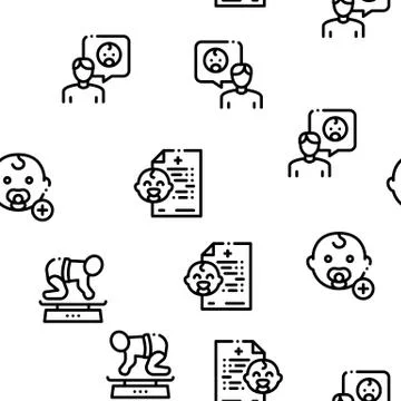 Pediatrics Medical Seamless Pattern Vector Stock Illustration