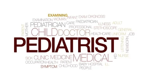 Pediatrist animated word cloud, text design animation. Kinetic typography. Stock Footage 78146877