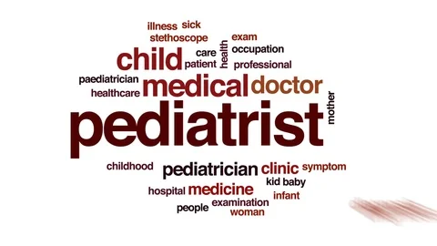 Pediatrist animated word cloud, text design animation. Stock Footage 78712383