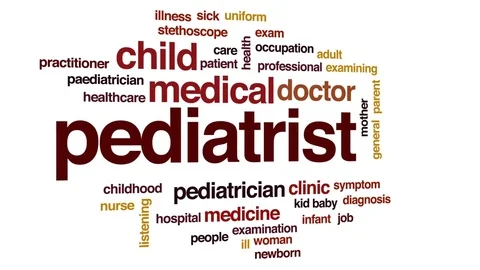 Pediatrist animated word cloud, text design animation. Stock Footage 78883652