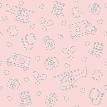 Pediatry Background Seamless Pattern Stock Illustration